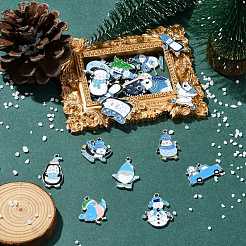 40Pcs 20 Styles Winter Theme Zinc Alloy Enamel Pendants&nbsp;ENAM-CJ0006-43