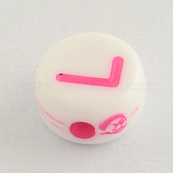 Opaque Acrylic Flat Round Beads&nbsp;SACR-Q100-M032