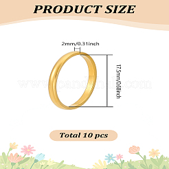 10Pcs Polished Plain Dome Finger Ring for Girl Women&nbsp;RJEW-LP0001-11