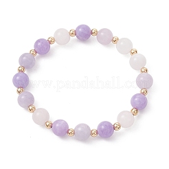 Natural Aquamarine & Rose Quartz & Amethyst Beaded Stretch Bracelets for Women&nbsp;BJEW-JB12945