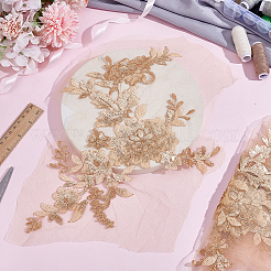 Flower Polyester Embroidery Sew on Appliques&nbsp;PATC-WH0020-33A