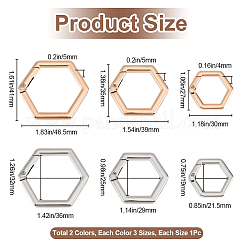 6Pcs 6 Styles Alloy Spring Gate Rings&nbsp;FIND-BBC0002-40