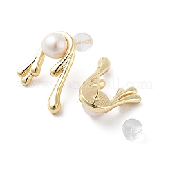 Natural Pearl Twist Stud Earrings&nbsp;EJEW-P256-72G