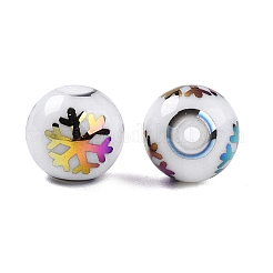 Christmas Opaque Glass Beads&nbsp;X-EGLA-R113-01D