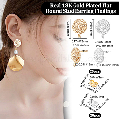 20Pcs Brass Stud Earring Findings&nbsp;KK-BBC0027-62