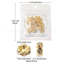 Brass Rhinestone Spacer Beads&nbsp;RB-YW0001-05B-01G