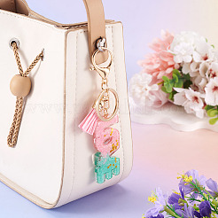 Alloy & Resin Tassel Keychainss&nbsp;AJEW-TADJ0001-20G-11