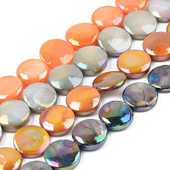Electroplate Natural Freshwater Shell Beads Strands&nbsp;SHEL-T017-10