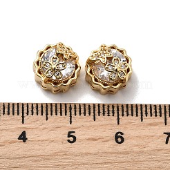 Brass Pave Clear Cubic Zirconia Multi-Strand Links&nbsp;KK-Z131-07G