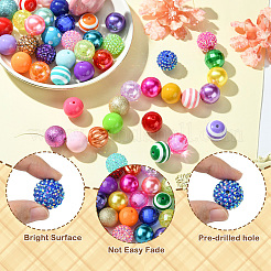 Round Opaque Acrylic Beads Kit&nbsp;OACR-CJC0002-05A
