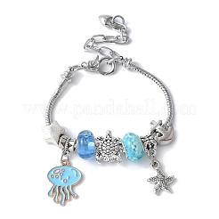 Ocean Theme European Beads Charm Bracelet Set for Women&nbsp;BJEW-JB11587-02
