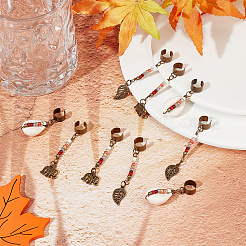 Tibetan Style Alloy & Cowrie Shell Braiding Hair Pendants Decoration&nbsp;OHAR-AB00016
