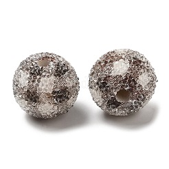 Spray Painted Wood European Beads with Rhinestone&nbsp;RESI-C038-03F