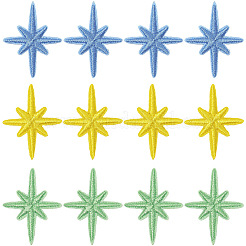 30Pcs 3 Colors Cloth Star Self-adhesion Embroidery Sew on Appliques&nbsp;PATC-CY0001-25