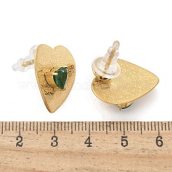 Brass & Glass & Plastic Stud Earrings&nbsp;EJEW-D302-03G-01B