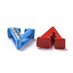 Spray Painted Zinc Alloy Slide Charms&nbsp;ALRI-WH0005-13V