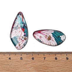 4Pcs Transparent Epoxy Resin Butterfly Wings Pendants&nbsp;RESI-C057-02B