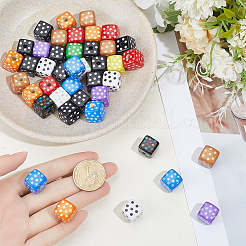 48Pcs Opaque Printed Acrylic Beads&nbsp;OACR-SC0002-92