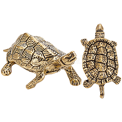 2Pcs 2 Styles Brass Turtle Display Decorations&nbsp;AJEW-SP0004-99