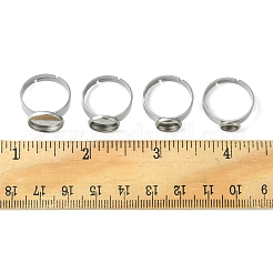 24Pcs 4 Size Adjustable 304 Stainless Steel Finger Rings Components&nbsp;STAS-FS0001-38