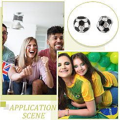 30Pcs Large Hole FootBall/Soccer Ball Alloy Enamel European Beads&nbsp;MPDL-UN0001-01