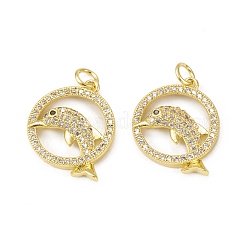 Brass Micro Pave Cubic Zirconia Pendants&nbsp;KK-E068-VB018