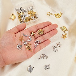 50Pcs 10 Style Starry Sky Theme Alloy Pendants&nbsp;FIND-YW0001-33