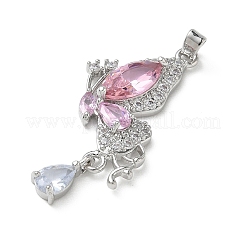 Brass Micro Pave Cubic Zirconia Pendants&nbsp;KK-A299-22P-02
