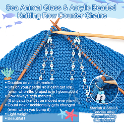 Sea Animal Glass & Acrylic Beaded Knitting Row Counter Chains&nbsp;HJEW-AB00557