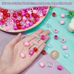 360Pcs 6 Colors Plastic European Beads&nbsp;KY-NB0001-65