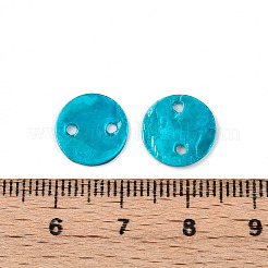 Spray Painted Natural Capiz Shell Connector Charms&nbsp;SSHEL-N039-03