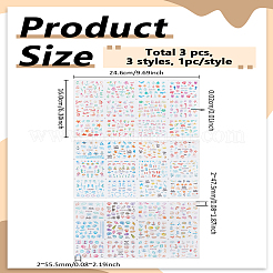 3Pcs 3 Styles Ocean Theme PET Nail Art Stickers&nbsp;MRMJ-LP0002-94