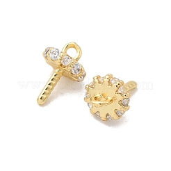 Brass Micro Pave Cubic Zirconia Pendant Bails&nbsp;KK-Z131-05G