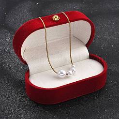 White Plastic Pearl Graduated Round Beads Pendant Necklaces&nbsp;NJEW-P320-21G