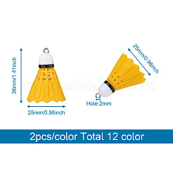 12Pcs 6 Colors Plastic Pendant&nbsp;FIND-TA0001-60