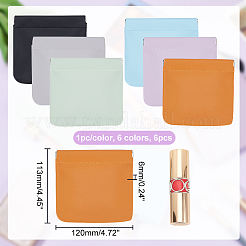 6Pcs 6 Colors Imitation Leather Change Purse&nbsp;ABAG-PH0001-30