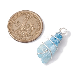 Electroplated Natural Quartz Crystal Copper Wire Wrapped Pendants&nbsp;PALLOY-JF02676-02