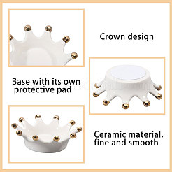 Porcelain Crown Shape Jewelry Plate&nbsp;DJEW-WH0039-120