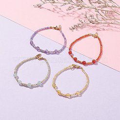 Natural & Synthetic Mixed Gemstone Beaded Bracelets Sets&nbsp;BJEW-JB06518