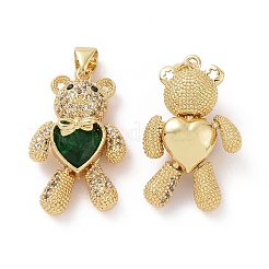 Brass Cubic Zirconia Pendants&nbsp;KK-G453-03G