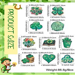 20Pcs 10 Styles Single Face Printed Clover Wood Big Pendants&nbsp;WOOD-CJ0001-80