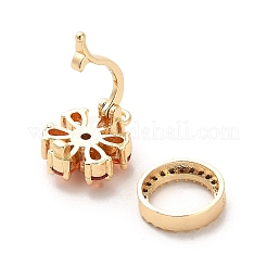 Brass with Cubic Zirconia Fold Over Clasps&nbsp;KK-G484-01B-G