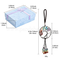 1Pc Wire Wrapped Chips Natural Gemstone Big Pendant Decorations&nbsp;HJEW-FS0001-05