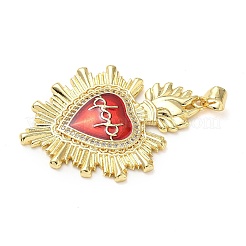 Brass Micro Pave Cubic Zirconia Pendants&nbsp;KK-I379-03G-G