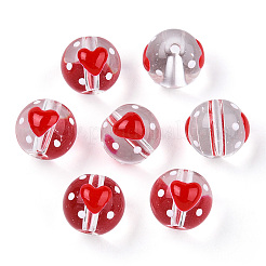 Transparent Glass with Enamel Beads&nbsp;LAMP-T011-31B