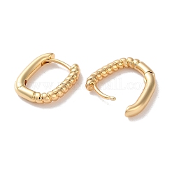 Half Spiral Rectangle Brass Hoop Earrings for Women&nbsp;EJEW-B056-18G