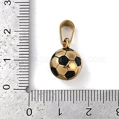Trendy Necklace Findings 304 Stainless Steel FootBall/Soccer Ball Pendants&nbsp;STAS-L012-B01G