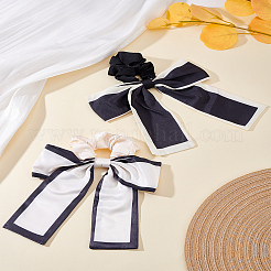 2Pcs 2 Colors Satin Hair Ties&nbsp;OHAR-LP0003-002