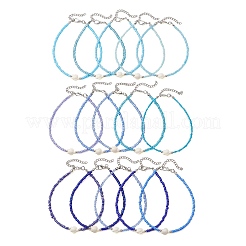 15Pcs 15 Colors Summer Beach Dyed Synthetic Turquoise Turtle with Glass Beaded Anklets&nbsp;AJEW-AN00776