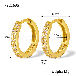 925 Sterling Silver Micro Pave Cubic Zirconia Hoop Earrings for Women&nbsp;SK1551-2
